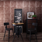 Sticker mural 3D effet fer industriel blanc pour décoration intérieure