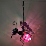 décoration extérieure insecte métal led lumineuse or bleu violet roseSuspension