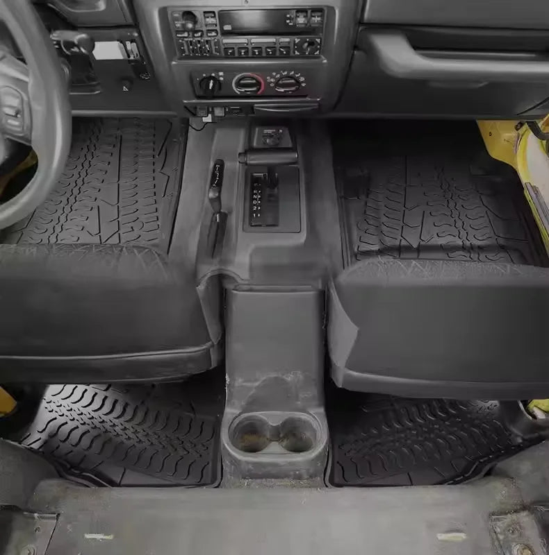 tapis sol voiture noir antidérapant insonorisé waterproof jeep wrangler tj 1997 2006 large surround