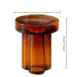 table d'appoint ronde moderne bois pierre couleur verte bleue transparente