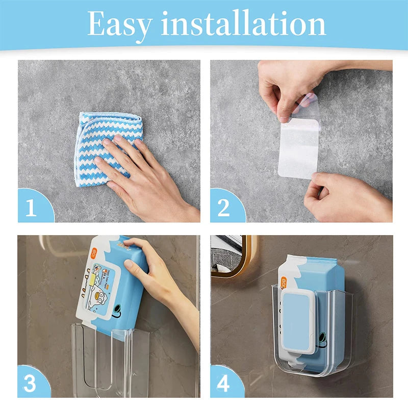 boîte serviettes moderne adhésive bleu clair blanc orange papier toilette serviettes lingettes cuisine pratique