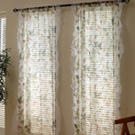 rideau tulle translucide imprimé floral fenetre maison pastorale decoration champetre anneaux tringle