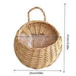 panier osier tressé marron clair traditionnel suspendu maison décoration fleurs pots jardin