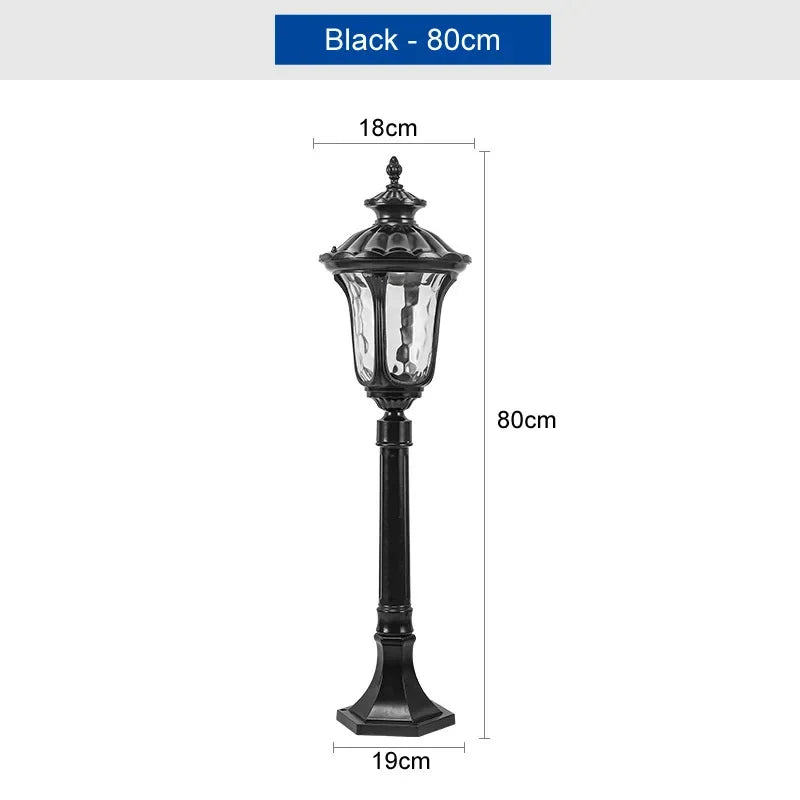 lampe jardin extérieure led noir bronze transparent classique vintage 80 110cm
