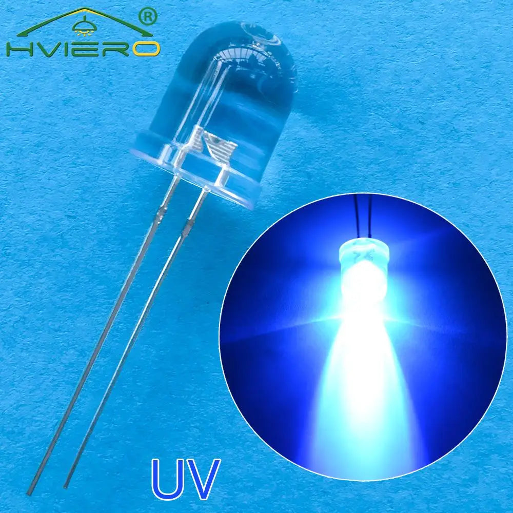 diodes led mixte bleu vert rouge jaune blanc orange rose 10mm rond transparent 50pcs