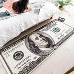 tapis géométrique billet dollar moderne rectangle salon polyester antidérapant feutre
