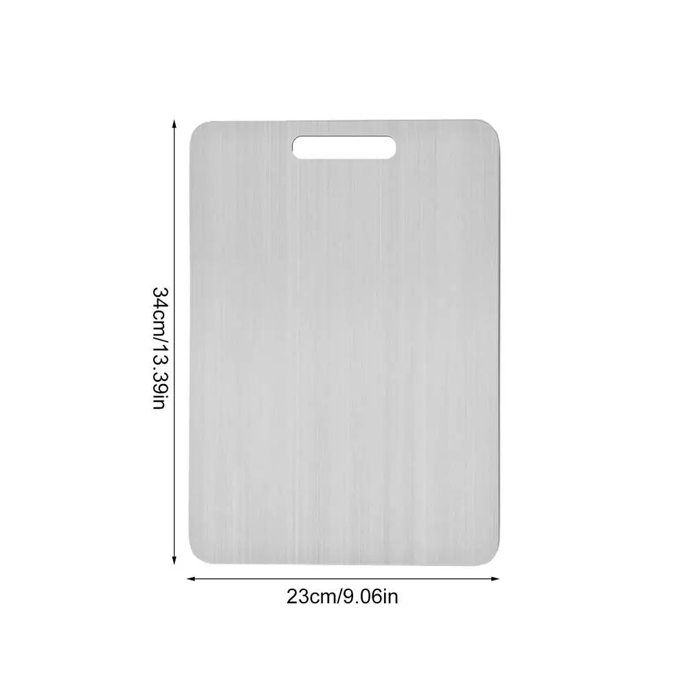 planche découpe acier inoxydable titane double face portable qualité alimentaire moderne poignée