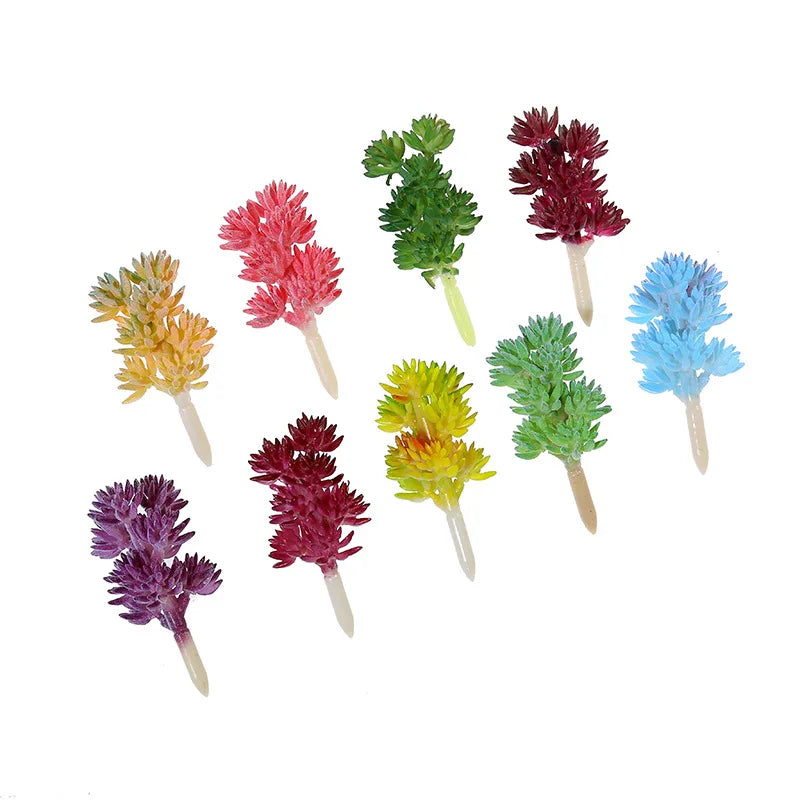 plantes artificielles feuilles pointues couleur variée réaliste deco extérieur exposant flocons neige succulente