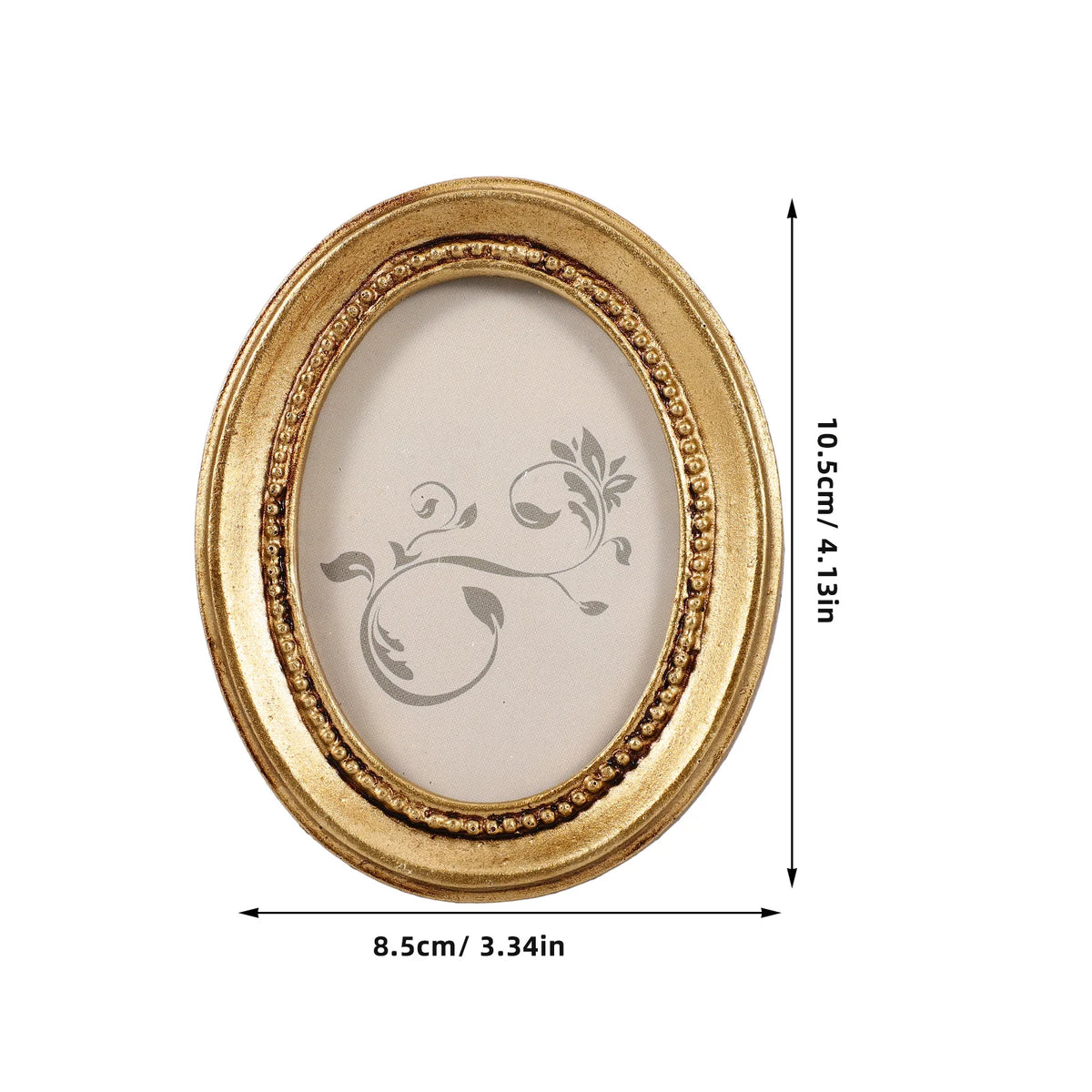 Cadre photo ovale vintage or relief floral portraits paysages decorationOpaqueintérieurbeige