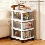 meuble rangement tiroirs roues blanc moderne rayures grises