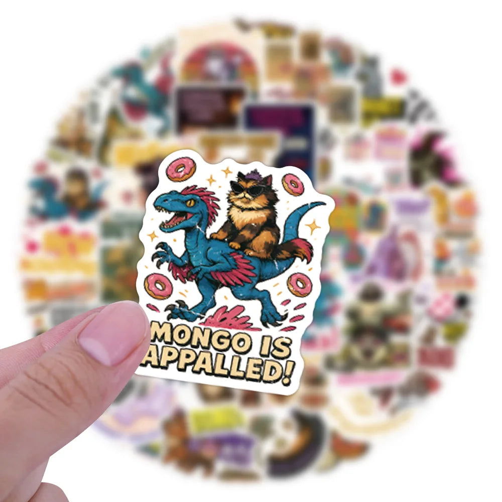 stickers multicolores graphiques humoristiques pop art adhésifs variés illustrations citations logos animaux objetos 14ans+