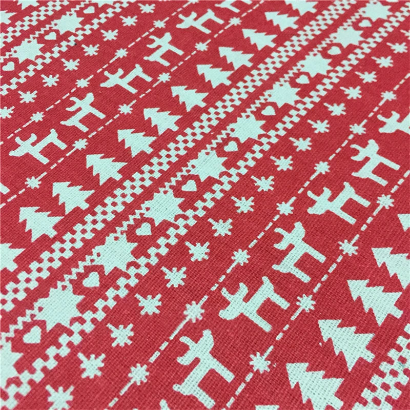 tissu flocons neige motifs noël beige rouge résistance abrasion 145cm largeur bricolage noël traditionnel