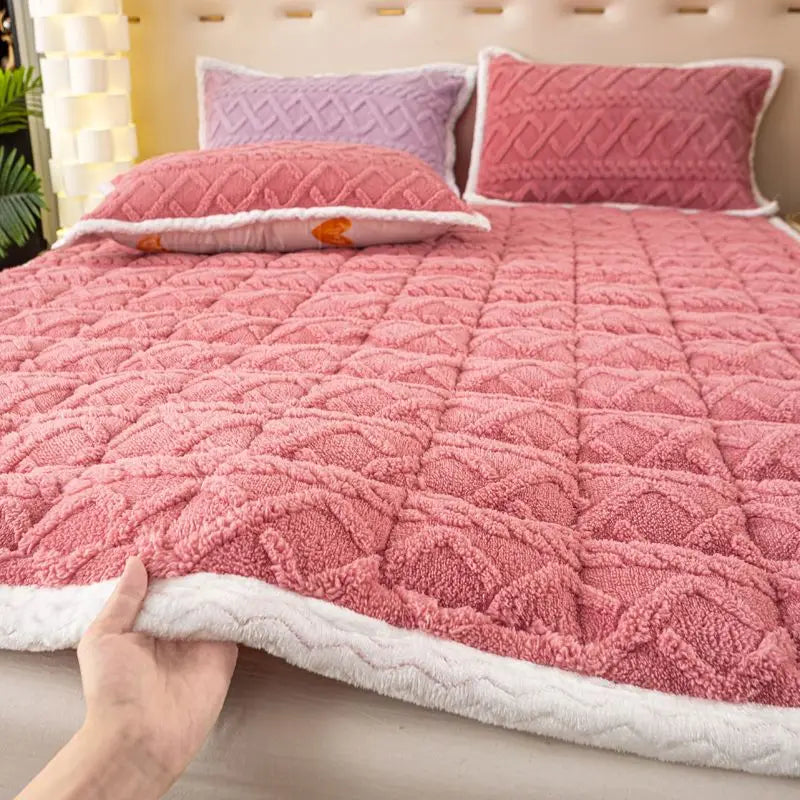 couverture automne hiver polyester vert clair motif géométrique douce adhésifs lits simples épaisses réglables