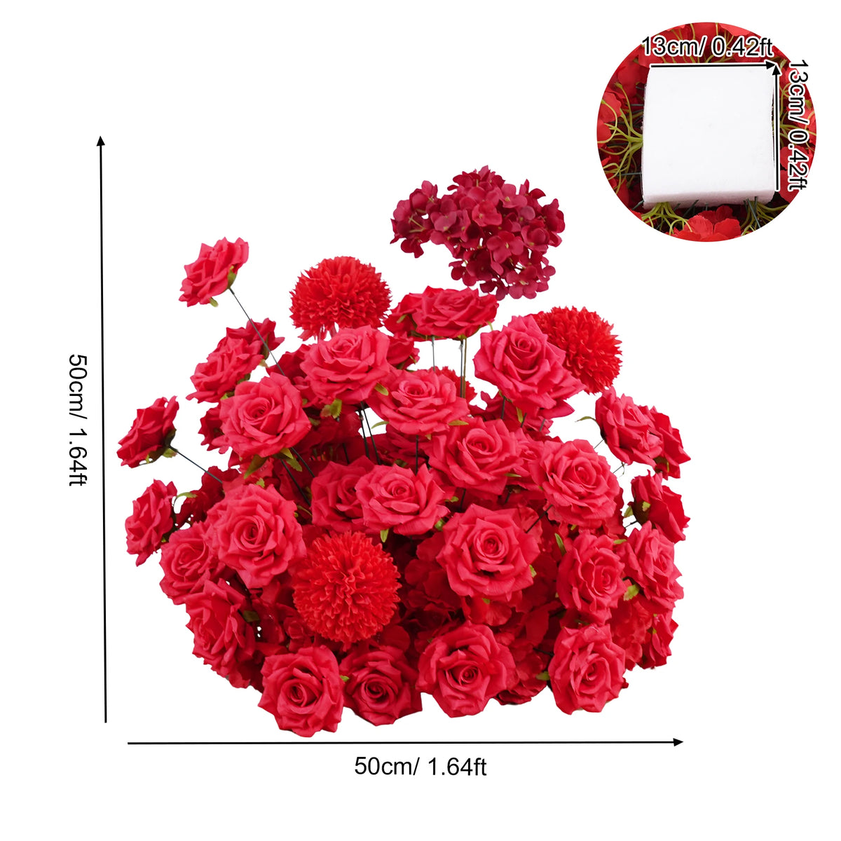 bouquet fleurs artificielles roses rouges décoration mariage anniversaire élégante extérieure intérieure moderne événement