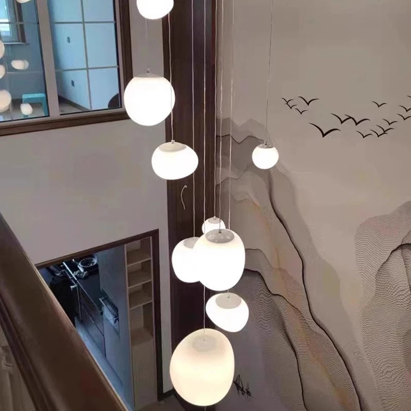 suspension lumineuse moderne acrylique blanc 18 têtes 249 flux lumineux led rc dimmable