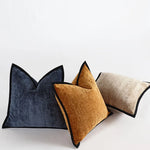coussin nordique épais texture veloutée moderne beige noir adhésif 45x45cm 50x50cm