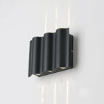 lampes murales extérieures noir ondulées ip55 6w 12w 18w moderne aluminium