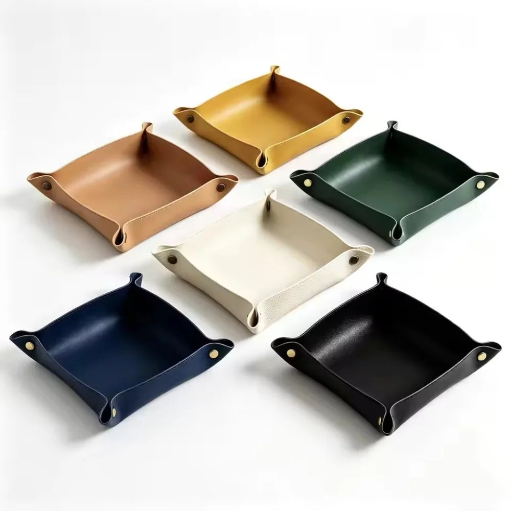 porte bijoux pliable simili cuir marron moderne dorés rangement bijoux téléphone clés portefeuille