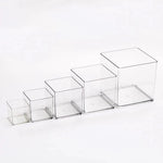 boîtes rangement transparentes cubes minimalistes 6cm 8cm 10cm 12cm 15cm