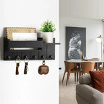 porte clés mural bois texture moderne vis noir sans tracas