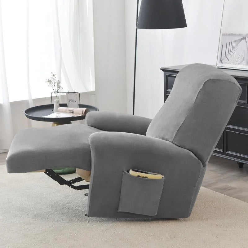 housse canapé fauteuil relax velours doux gris jaune rose bleu moderne extensible