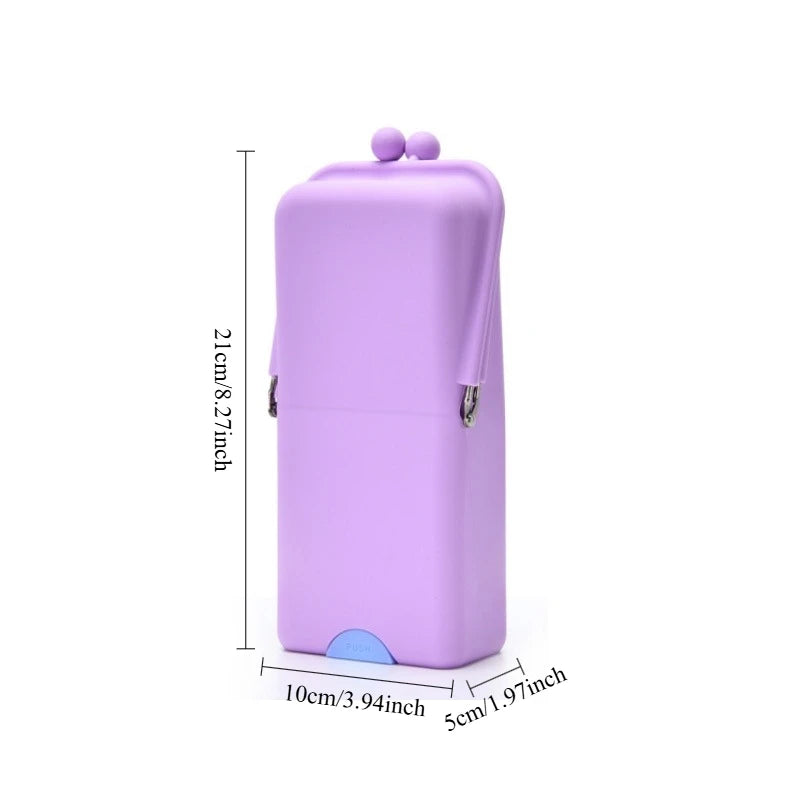 boîte maquillage silicone reutilisable pinceaux maquillage portable moderne opacité bleu clair violet rose beige