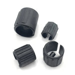 anneaux fixation noirs plastique rayures verticales moderne 13mm 16mm 19mm 22mm 25mm 32mm pack