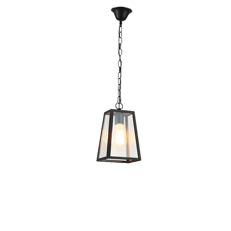 lampe suspendue industrielle vintage noire transparente ampoule filament chainette chambre salon