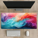 tapis souris multicolore abstrait moderne xxl 400x900mm 500x1000mm opalescent ondulé décoratif