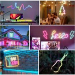 tube néon led multicolore réticulé 360° moderne clips câble usb télécommande