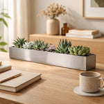 bac fleurs moderne acier inoxydable lisse opaque simple extérieur intérieur plante succulente décoration balcon