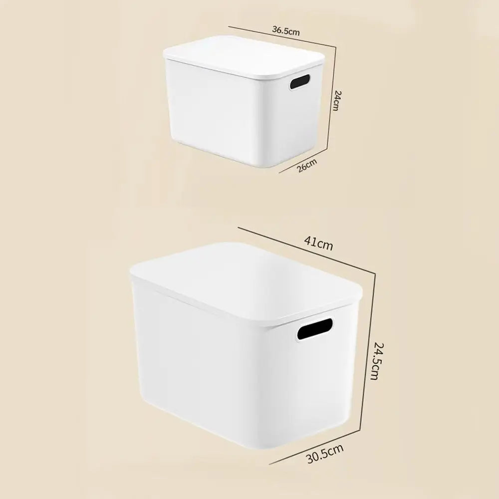 boîtes rangement empilables boîte rose clair blanc modernes minimalistes poignées plastique