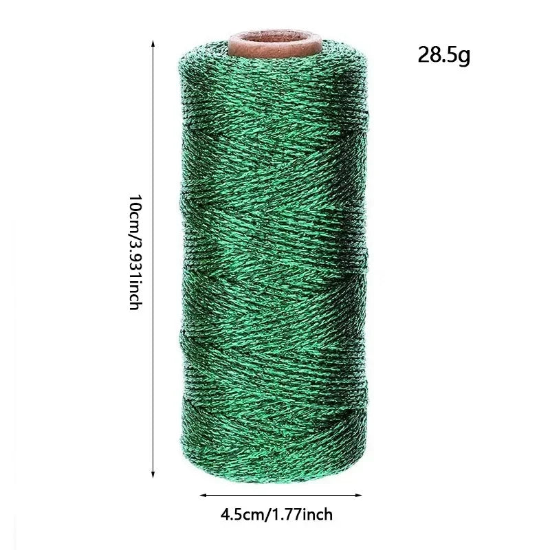 fil coton glitter vert rouge doré argenté décoratif boîte rangement satin