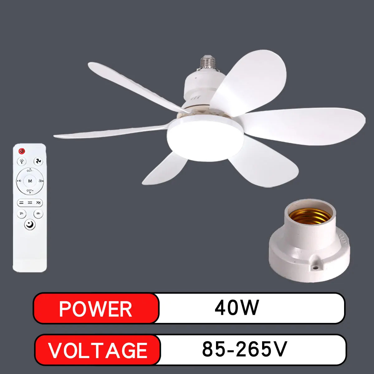 ventilateur moderne blanc lumières led télécommande flux lumineux élevé certification ul cem