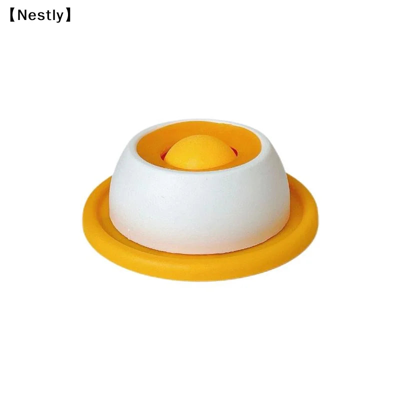 bol nourriture chat blanc jaune vert moderne fun rond lisse sans fixation interactive friandise