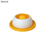 bol nourriture chat blanc jaune vert moderne fun rond lisse sans fixation interactive friandise