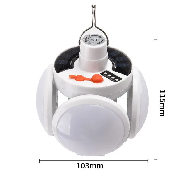 lampe solaire pliable haute luminosité portable blanc moderne crochet interrupteur usb