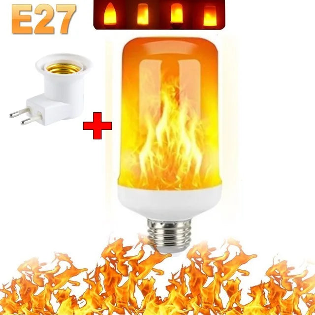 ampoule effet flamme led modes e14 e27 décoration intérieure simulant feu orange blanc