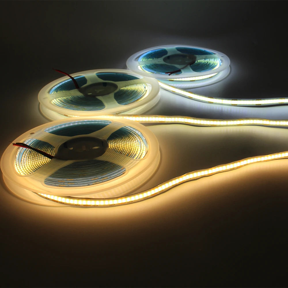 ruban led cob blanc chaud froid naturel rouge vert bleu moderne adhésif 12v 50000h