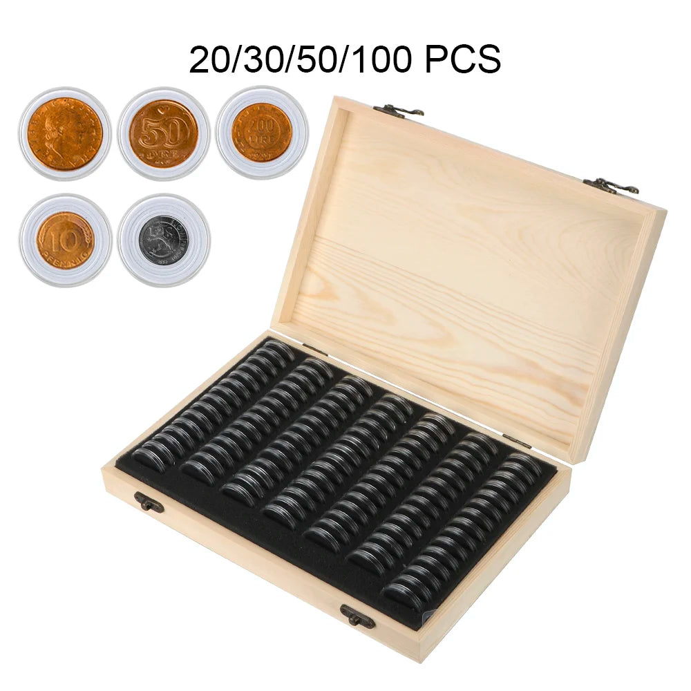 boîte monnaies bois classique clips réglables boîte rangement rectangle respectueux environnement