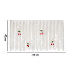 rideau dentelle motif floral cerises blanc rouge vert translucide japonais coréen enfantin chambre porte