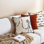 housse coussin géométrique noir blanc modernes 45x45cm amovibles lavables adultes casa bohème