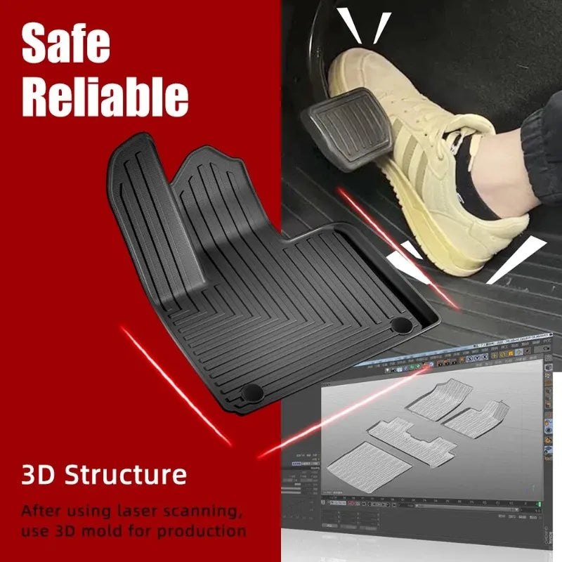 tapis sol voiture noir rayures horizontales moderne imperméable facile nettoyer opaques eyelets