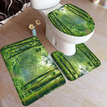 tapis toilette moderne vert feuilles bambou motifs floraux respectueux environnement adhésif salle bain