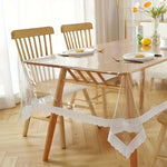 nappe table transparente motif floral bordure moderne adhésive imperméable pvc peva rectangle