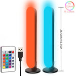 lampe led moderne violet orange bleu blanc rectangulaire lisse usb télécommande adhésif 3m