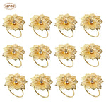 bagues dorées fleurs diamants simulés élégantes modernes anneau ajustable set pièces