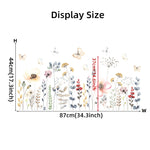 sticker mural floral multicolore illustration adhésif papillon deco maison chambre salon