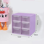 boîtes rangement tiroirs transparentes violet rose blanc organisation pratique moderne
