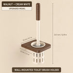 brosse wc bois marron clair support mural blanc moderne rangement ventilé minimaliste